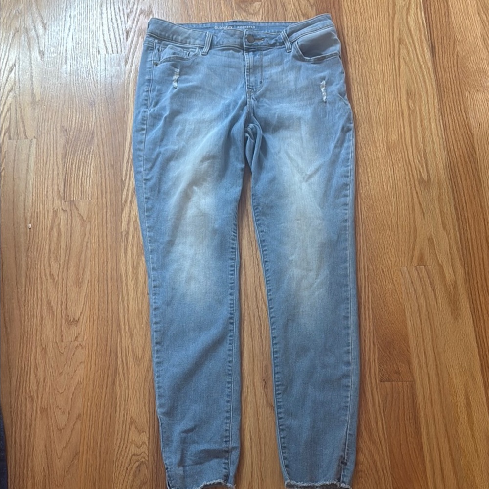 Old Navy Blue Rockstar Mid-Rise Jeans (10 reg)